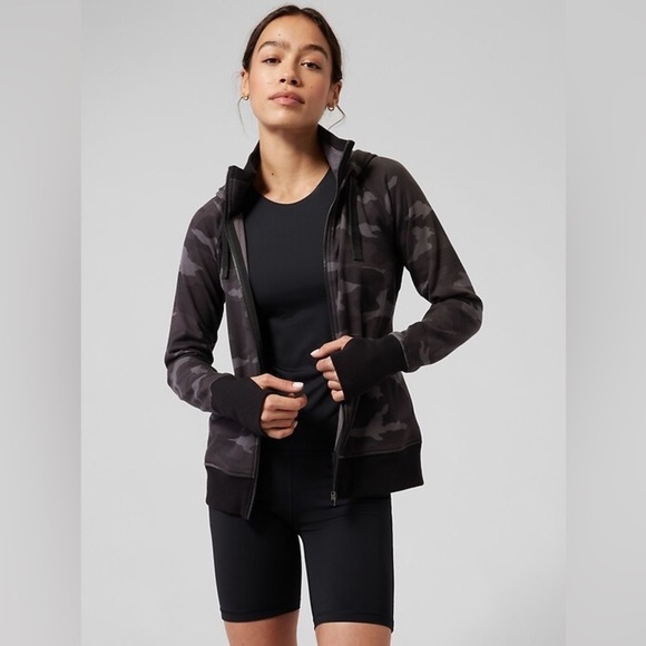 Athleta Triumph Hoodie Zip Up Camo Sweatshirt - Picture 3 of 8